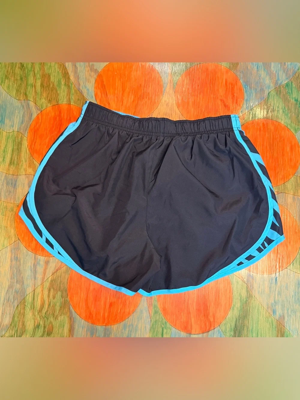 Nike Dri-Fit Tempo Polyester Lined Womens Running Shorts Black Teal Medium Light
